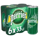Perrier sparkling mineral water can 6x33cl