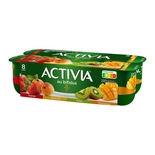 Danone Activia Apricot, Strawb, Mango, Kiwi yogurts 8x125g