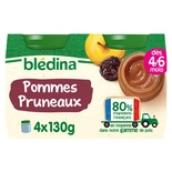 Bledina pot Apple & Prunes 4x130g from 4 month