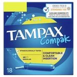 Tampax Compak Regular Tampons With Applicator X 18