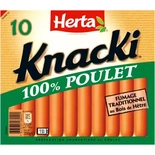 Herta Chicken sausages Knacki x10 350g