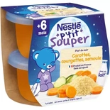 Nestle P'tit Souper Carrots, Courgettes & Semolina 2x200g