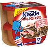 Nestle P'tite recette Green Lentils & Ham 2x200g from 12 months