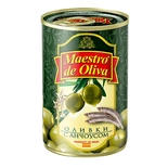 Maestro de Oliva Green Olives Stuffed With Anchovy In Can 300g