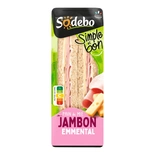 Sodebo Ham & Emmental Wholemeal Club Sandwich 145g