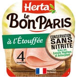Herta Le Bon Paris pork ham without nitrite 4 slices (l'étouffée) 140g
