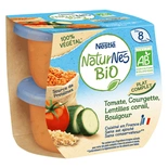 Nestle Naturnes Organic Courgette, Tomato, Lentils & Boulgour 2x190g 380g