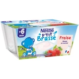 Nestle P'tit Brassee Strawberry yogurts 4x100g from 6 months