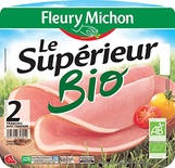 Fleury Michon Organic Ham with pork rind 2 slices 80g
