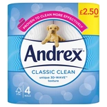 Andrex Classic Clean Toilet Roll, 4 Rolls