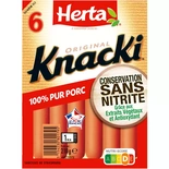 Herta Sausage Knacki Nitrite free x6 pure pork 210g