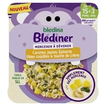 Bledina Blediner Yellow carrots, spinach, coquillettes pasta & cream from 15 months 200g