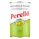 Perello Manzanilla pitted olives tin, spicy 150g