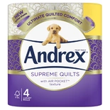 Andrex Supreme Quilts, Quilted Toilet Roll, 4 Rolls