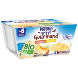 Nestle P'tit Gourmand Organic Peach & Vanilla 4x90g from 6 months