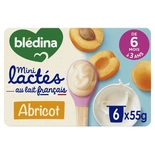 Bledina Mini Lactes Apricot Yogurts 6x55g From 6 Months