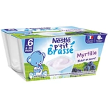 Nestle P'tit Brassee Blueberry yogurts 4x100g from 6 months