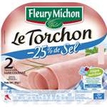 Fleury Michon Le Torchon ham x2 slices -25% salt 80g