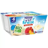 Nestle P'tit Brasse Apple & Peach ORGANIC 4x90g from 6 months