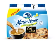 Lactel UHT Matin Leger Cafe au lait 6x50cl