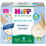 Hipp Petit pot Organic Whole Milk Semolina from 6 months 4x100g