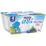 Nestle P'tit Brassee Blueberry yogurts 4x100g from 6 months