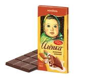 Krasny Oktyabr "Alenka" milk chocolate with almonds 90g