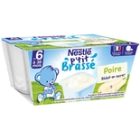 Nestle P'tit Brassee Pear yogurts 4x100g from 6 months