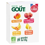 Good Gout Organic Gourde Fruits Pouches from 4 Months 4x120g