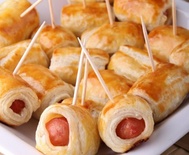 Mini Pastry with poultry sausages x16