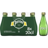 Perrier sparkling mineral water glass bottle 8x20cl