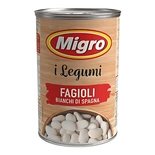 Migro i Legumi Fagioli Bianchi di Spagna (Cooked White Spanish Beans) Tin 400g