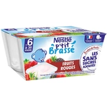 Nestle P'tit Brasse Red Fruits dessert No added suger from 6 months 4x90g