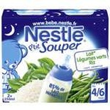 Nestle P'tit Souper Green vegetables & Rice milk 2x250ml from 4 months