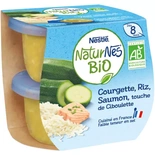 Nestle Naturnes Organic Courgette Rice & Salmon from 8 months 2x190g