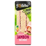 Sodebo Ham & Butter Wholemeal Club Sandwich 125g