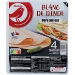 Auchan Turkey breast x4 slices 120g