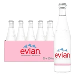 Evian Glass Water Bottle 20x50cl
