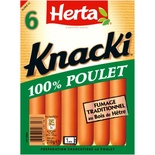 Herta Chicken sausages Knacki x6 210g
