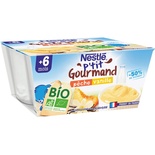 Nestle P'tit Gourmand Organic Peach & Vanilla 4x90g from 6 months