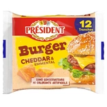 President Burger Cheddar & Emmental cheeses 12 x slices 200g