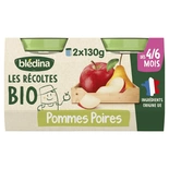 Bledina Organic Apple & Pears 2x130g from 4 months