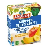 Andros Gourde Apple Banana Pouches no Added Sugar 4x90g