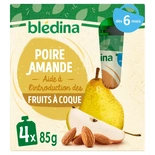 Bledina Pear & Almonds Pouches from 6 months 4x85g