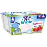 Nestle P'tit Brassee Raspberry yogurts 4x100g from 6 months