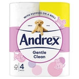 Andrex Gentle Clean Toilet Tissue, 4 Rolls