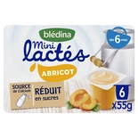 Bledina Mini Lactes Apricot Yogurts 6x55g From 6 Months
