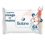 Biolane Gentle Cleansing Wipes for Face and Hands x64