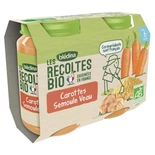 Bledina Organic Carotts, Semolina & Veal 2x200g from 6 months