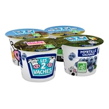 Les 2 Vaches Blueberry Organic yogurts 4x115g